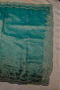 Teal Green Ombre Crushed Tissue Saree