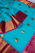 Aqua & Fuchsia Contrast Saree