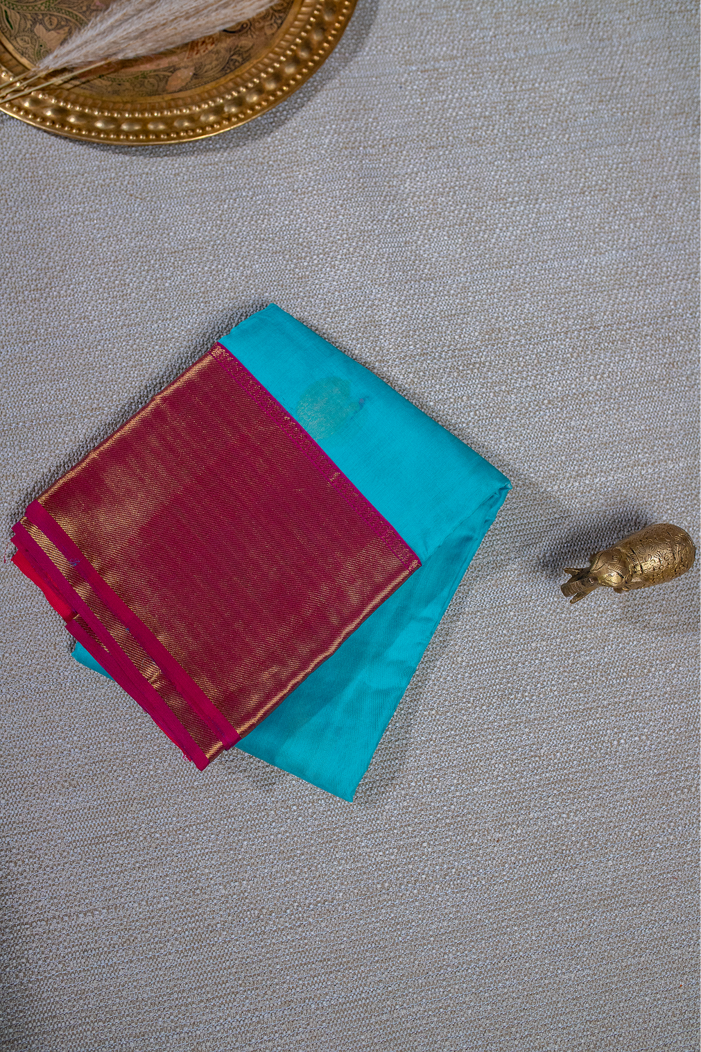 Aqua & Fuchsia Contrast Saree