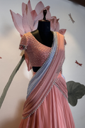 Pastel skirt saree