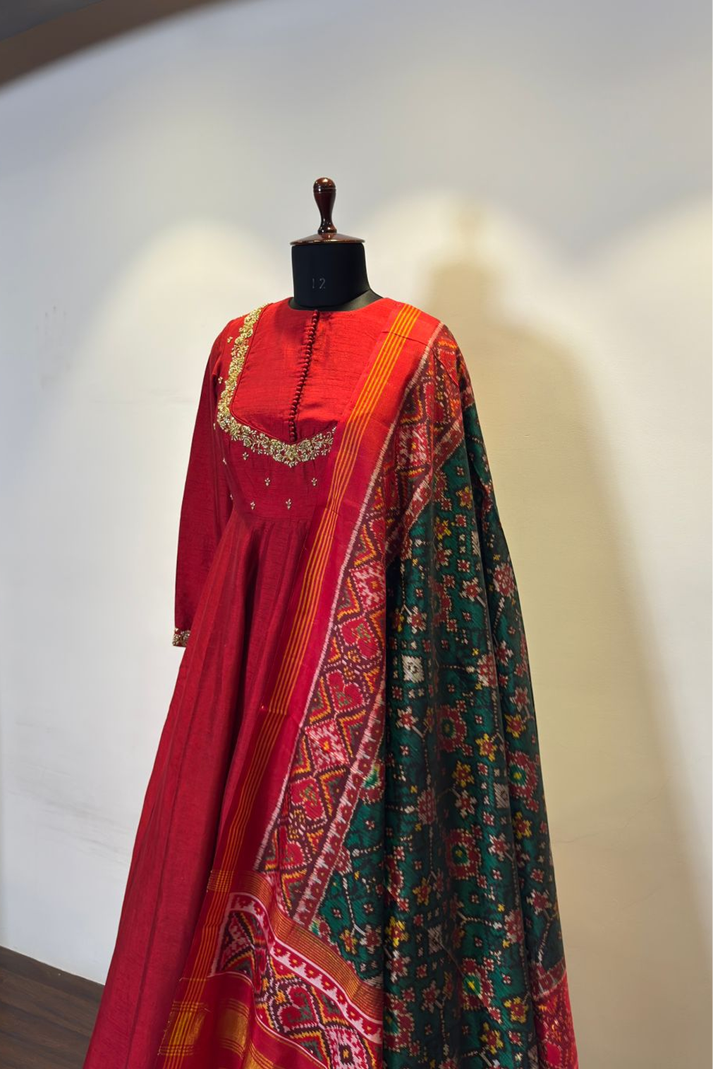 Regal Red Silk Anarkali