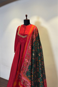 Regal Red Silk Anarkali