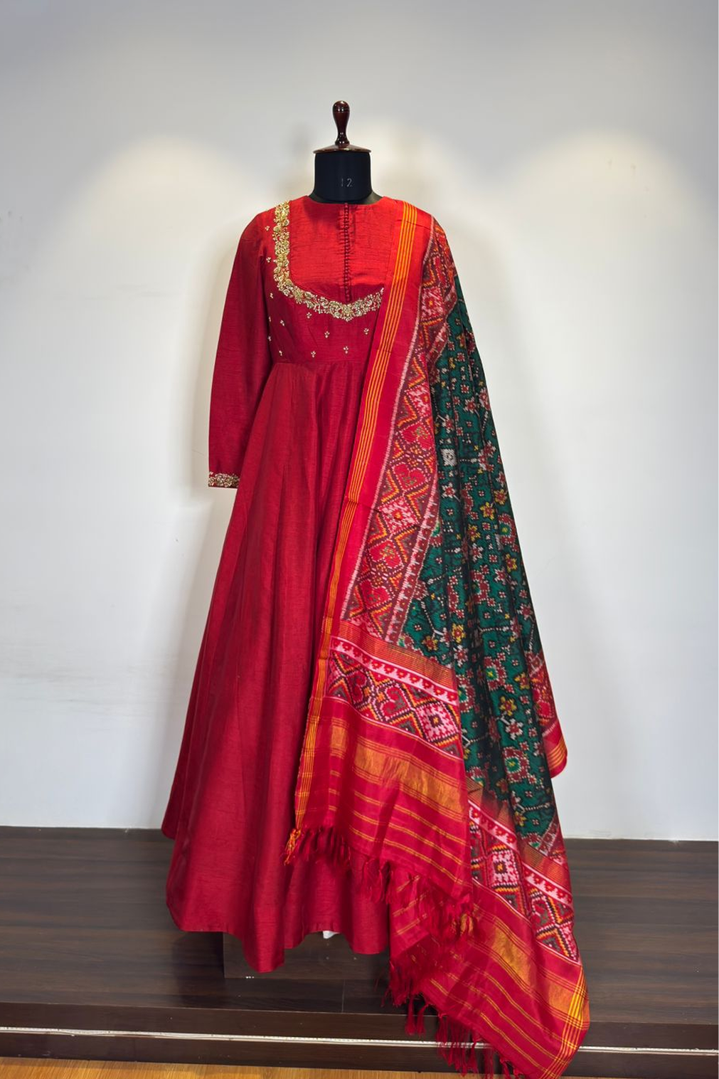 Regal Red Silk Anarkali